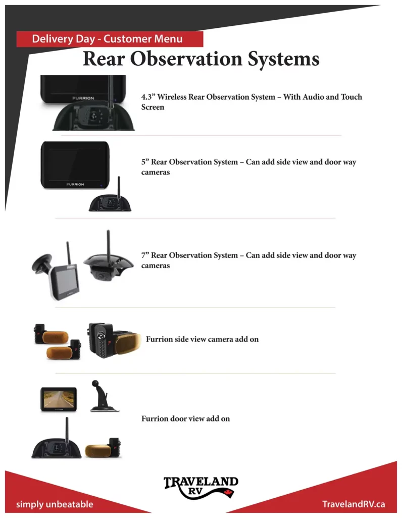 Traveland RV | Customer Menu Delivery Day